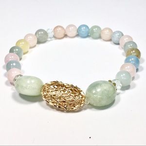 Morganite Bracelet Stretch Stackable